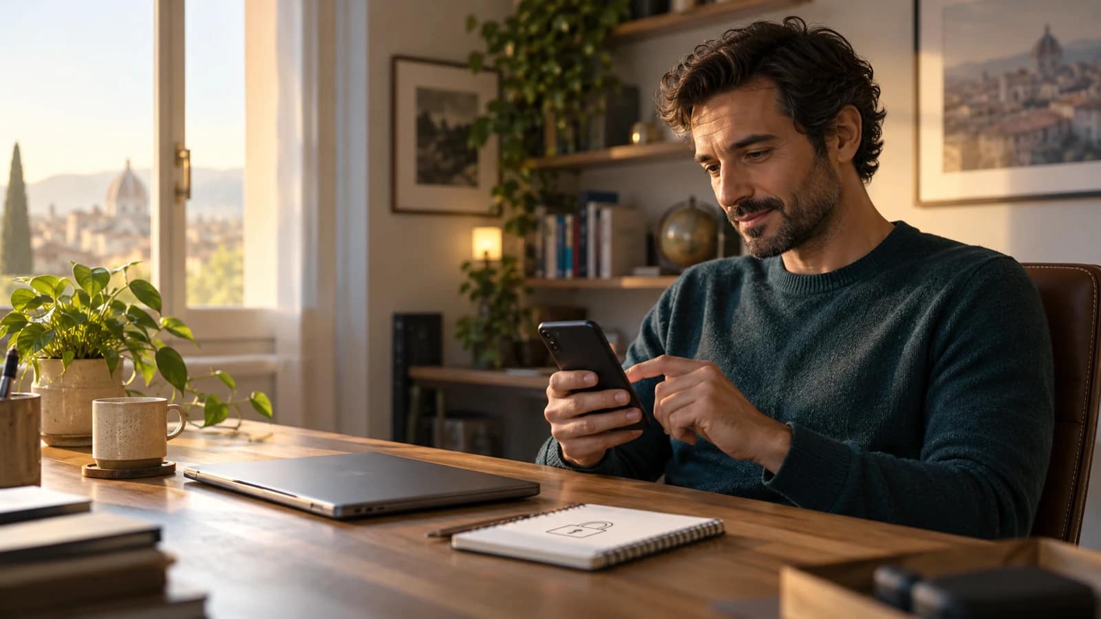 Persona che attiva la verifica in due passaggi WhatsApp dal telefono