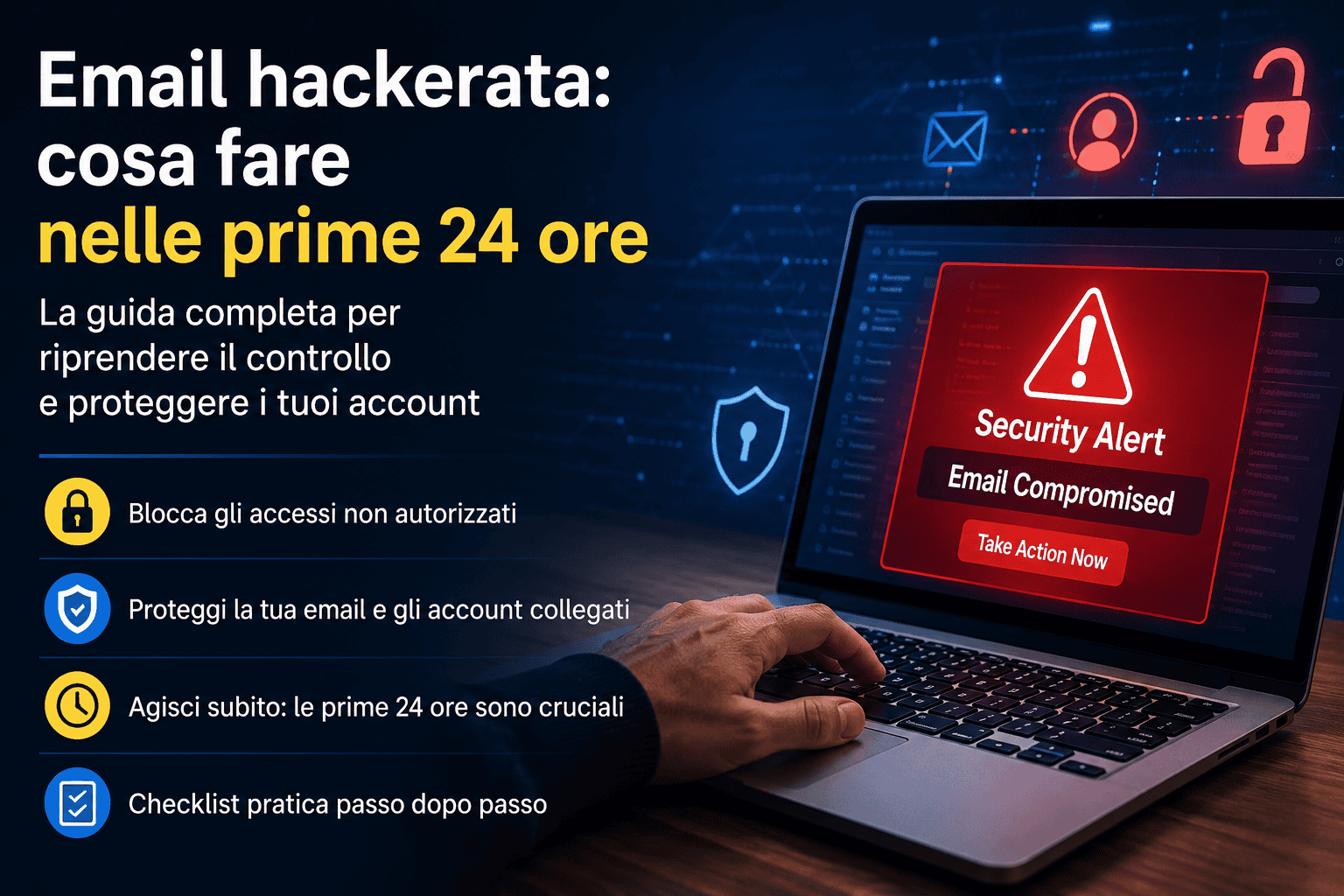 Email hackerata cosa fare nelle prime 24 ore per proteggere account e dati personali